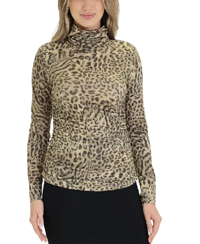 Sequin - Embellished Women Sweater for Special OccasionsShimmer Animal Print Blouse