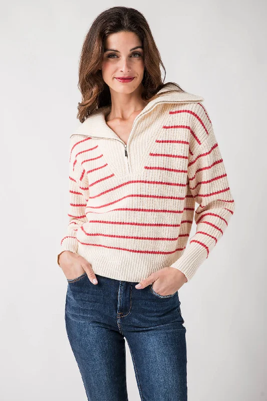 Cable - Knit Women Sweater with Intricate PatternsZ Supply Villa Half Zip Sweater